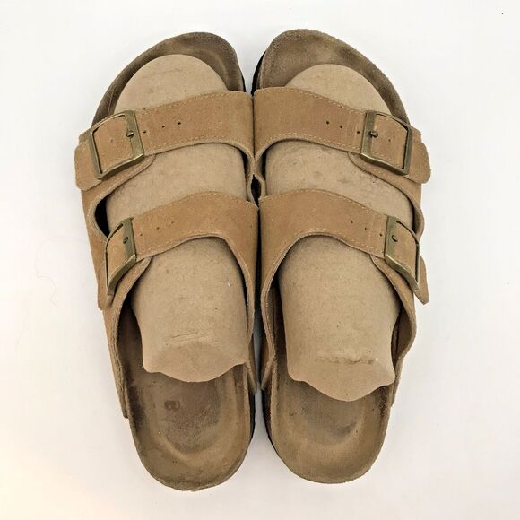 Project Cloud Venita Slides Women's 7.5 Tan Suede Leather Memory Foam Sandals - Picture 6 of 10